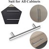 image:imageProbrico 12 Pack Modern Cabinet Hardware Black Bathroom Cupboard Pull Kitchen Cabinet T Bar Handle Dresser Knobs Set  334 inch CenterPolished Chrome