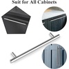 image:imageProbrico 12 Pack Modern Cabinet Hardware Black Bathroom Cupboard Pull Kitchen Cabinet T Bar Handle Dresser Knobs Set  334 inch CenterPolished Chrome