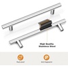 image:imageProbrico 12 Pack Modern Cabinet Hardware Black Bathroom Cupboard Pull Kitchen Cabinet T Bar Handle Dresser Knobs Set  334 inch CenterPolished Chrome
