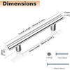 image:imageProbrico 12 Pack Modern Cabinet Hardware Black Bathroom Cupboard Pull Kitchen Cabinet T Bar Handle Dresser Knobs Set  334 inch CenterPolished Chrome