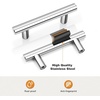 image:imageProbrico 12 Pack Modern Cabinet Hardware Black Bathroom Cupboard Pull Kitchen Cabinet T Bar Handle Dresser Knobs Set  334 inch CenterPolished Chrome