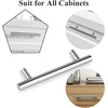 image:imageProbrico 12 Pack Modern Cabinet Hardware Black Bathroom Cupboard Pull Kitchen Cabinet T Bar Handle Dresser Knobs Set  334 inch CenterPolished Chrome