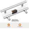 image:imageProbrico 12 Pack Modern Cabinet Hardware Black Bathroom Cupboard Pull Kitchen Cabinet T Bar Handle Dresser Knobs Set  334 inch CenterPolished Chrome