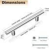image:imageProbrico 12 Pack Modern Cabinet Hardware Black Bathroom Cupboard Pull Kitchen Cabinet T Bar Handle Dresser Knobs Set  334 inch CenterPolished Chrome