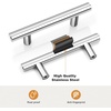 image:imageProbrico 12 Pack Modern Cabinet Hardware Black Bathroom Cupboard Pull Kitchen Cabinet T Bar Handle Dresser Knobs Set  334 inch CenterPolished Chrome