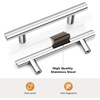 image:imageProbrico 12 Pack Modern Cabinet Hardware Black Bathroom Cupboard Pull Kitchen Cabinet T Bar Handle Dresser Knobs Set  334 inch CenterPolished Chrome