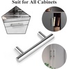 image:imageProbrico 12 Pack Modern Cabinet Hardware Black Bathroom Cupboard Pull Kitchen Cabinet T Bar Handle Dresser Knobs Set  334 inch CenterPolished Chrome