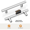 image:imageProbrico 12 Pack Modern Cabinet Hardware Black Bathroom Cupboard Pull Kitchen Cabinet T Bar Handle Dresser Knobs Set  334 inch CenterPolished Chrome