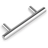 image:imageProbrico 12 Pack Modern Cabinet Hardware Black Bathroom Cupboard Pull Kitchen Cabinet T Bar Handle Dresser Knobs Set  334 inch CenterPolished Chrome