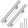 image:imageProbrico 12 Pack Modern Cabinet Hardware Black Bathroom Cupboard Pull Kitchen Cabinet T Bar Handle Dresser Knobs Set  334 inch CenterPolished Chrome