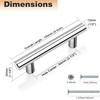 image:imageProbrico 12 Pack Modern Cabinet Hardware Black Bathroom Cupboard Pull Kitchen Cabinet T Bar Handle Dresser Knobs Set  334 inch CenterPolished Chrome