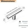 image:imageProbrico 12 Pack Modern Cabinet Hardware Black Bathroom Cupboard Pull Kitchen Cabinet T Bar Handle Dresser Knobs Set  334 inch CenterPolished Chrome