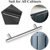 image:imageProbrico 12 Pack Modern Cabinet Hardware Black Bathroom Cupboard Pull Kitchen Cabinet T Bar Handle Dresser Knobs Set  334 inch CenterPolished Chrome