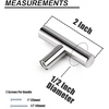 image:imageProbrico 12 Pack Modern Cabinet Hardware Black Bathroom Cupboard Pull Kitchen Cabinet T Bar Handle Dresser Knobs Set  334 inch CenterPolished Chrome