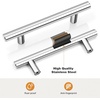image:imageProbrico 12 Pack Modern Cabinet Hardware Black Bathroom Cupboard Pull Kitchen Cabinet T Bar Handle Dresser Knobs Set  334 inch CenterPolished Chrome