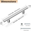 image:imageProbrico 12 Pack Modern Cabinet Hardware Black Bathroom Cupboard Pull Kitchen Cabinet T Bar Handle Dresser Knobs Set  334 inch CenterPolished Chrome