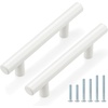 image:imageProbrico 12 Pack Modern Cabinet Hardware Black Bathroom Cupboard Pull Kitchen Cabinet T Bar Handle Dresser Knobs Set  334 inch CenterWhite