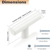 image:imageProbrico 12 Pack Modern Cabinet Hardware Black Bathroom Cupboard Pull Kitchen Cabinet T Bar Handle Dresser Knobs Set  334 inch CenterWhite