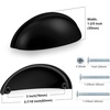 image:imageProbrico 15 Pack Black Cabinet Pulls  3 Drawer Pulls 3 inch 76mm Hole Centers Bin Cup Handles