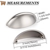 image:imageProbrico 15 Satin Nickel Kitchen Cabinet Pulls  3 Inch Hole Center Bin Cup Drawer Handles Half Moon Cup Kitchen Cabinet Hardware for Bathroom Dresser Closet Furniture Door
