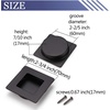 image:imageProbrico 2 Pack Black Flush Handles Square Sliding Door Pulls Stainless Steel Recessed Sliding Door Handles 234 Inch Recessed Finger Handles Flush Door Pulls
