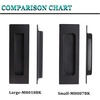 image:imageProbrico 2 Pack Black Rectangular Recessed Flush Handles Sliding Door Pulls Stainless Steel Closet Door Finger Pulls 6 Inch150mm Length Flush Pull Handles