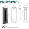 image:imageProbrico 2 Pack Black Rectangular Recessed Flush Handles Sliding Door Pulls Stainless Steel Closet Door Finger Pulls 6 Inch150mm Length Flush Pull Handles