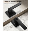 image:imageProbrico 2 Pack Different Keys Door Levers Gold Keyed Differently Square Handles with Lock for Interior Exterior DoorsBlack