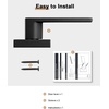 image:imageProbrico 2 Pack Different Keys Door Levers Gold Keyed Differently Square Handles with Lock for Interior Exterior DoorsBlack