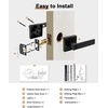 image:imageProbrico 2 Pack Different Keys Door Levers Gold Keyed Differently Square Handles with Lock for Interior Exterior DoorsBlack