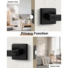 image:imageProbrico 2 Pack Different Keys Door Levers Gold Keyed Differently Square Handles with Lock for Interior Exterior DoorsBlack