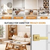image:imageProbrico 2 Pack Different Keys Door Levers Gold Keyed Differently Square Handles with Lock for Interior Exterior DoorsBrushed Gold