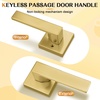 image:imageProbrico 2 Pack Different Keys Door Levers Gold Keyed Differently Square Handles with Lock for Interior Exterior DoorsBrushed Gold