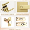 image:imageProbrico 2 Pack Different Keys Door Levers Gold Keyed Differently Square Handles with Lock for Interior Exterior DoorsBrushed Gold