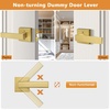 image:imageProbrico 2 Pack Different Keys Door Levers Gold Keyed Differently Square Handles with Lock for Interior Exterior DoorsBrushed Gold