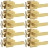 image:imageProbrico 2 Pack Different Keys Door Levers Gold Keyed Differently Square Handles with Lock for Interior Exterior DoorsBrushed Gold