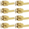 image:imageProbrico 2 Pack Different Keys Door Levers Gold Keyed Differently Square Handles with Lock for Interior Exterior DoorsBrushed Gold