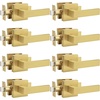 image:imageProbrico 2 Pack Different Keys Door Levers Gold Keyed Differently Square Handles with Lock for Interior Exterior DoorsBrushed Gold