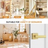 image:imageProbrico 2 Pack Different Keys Door Levers Gold Keyed Differently Square Handles with Lock for Interior Exterior DoorsBrushed Gold