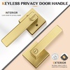 image:imageProbrico 2 Pack Different Keys Door Levers Gold Keyed Differently Square Handles with Lock for Interior Exterior DoorsBrushed Gold