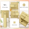 image:imageProbrico 2 Pack Different Keys Door Levers Gold Keyed Differently Square Handles with Lock for Interior Exterior DoorsBrushed Gold