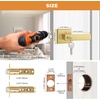 image:imageProbrico 2 Pack Different Keys Door Levers Gold Keyed Differently Square Handles with Lock for Interior Exterior DoorsBrushed Gold