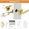 image:imageProbrico 2 Pack Different Keys Door Levers Gold Keyed Differently Square Handles with Lock for Interior Exterior DoorsBrushed Gold