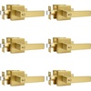 image:imageProbrico 2 Pack Different Keys Door Levers Gold Keyed Differently Square Handles with Lock for Interior Exterior DoorsBrushed Gold