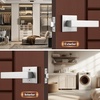 image:imageProbrico 2 Pack Different Keys Door Levers Gold Keyed Differently Square Handles with Lock for Interior Exterior DoorsBrushed Nickel