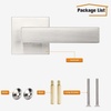image:imageProbrico 2 Pack Different Keys Door Levers Gold Keyed Differently Square Handles with Lock for Interior Exterior DoorsBrushed Nickel