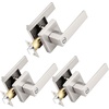 image:imageProbrico 2 Pack Different Keys Door Levers Gold Keyed Differently Square Handles with Lock for Interior Exterior DoorsBrushed Nickel