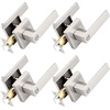 image:imageProbrico 2 Pack Different Keys Door Levers Gold Keyed Differently Square Handles with Lock for Interior Exterior DoorsBrushed Nickel