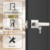 image:imageProbrico 2 Pack Different Keys Door Levers Gold Keyed Differently Square Handles with Lock for Interior Exterior DoorsBrushed Nickel