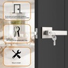 image:imageProbrico 2 Pack Different Keys Door Levers Gold Keyed Differently Square Handles with Lock for Interior Exterior DoorsBrushed Nickel
